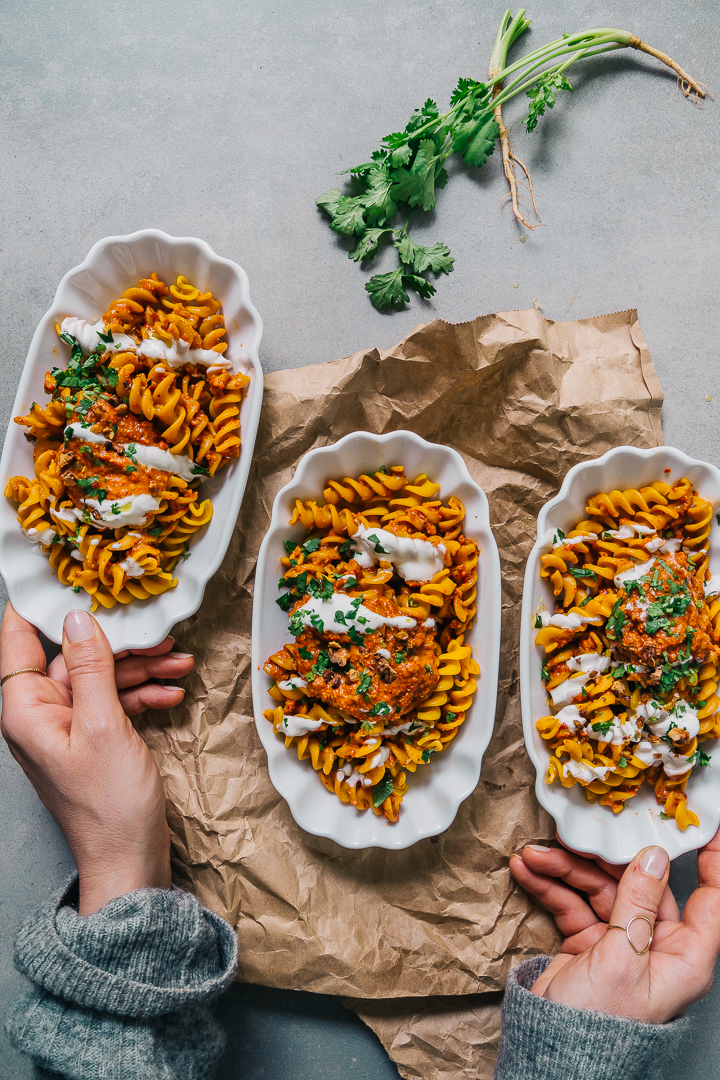 The Hungry Warrior - RED LENTIL PASTA + TURKISH RED PEPPER PESTO