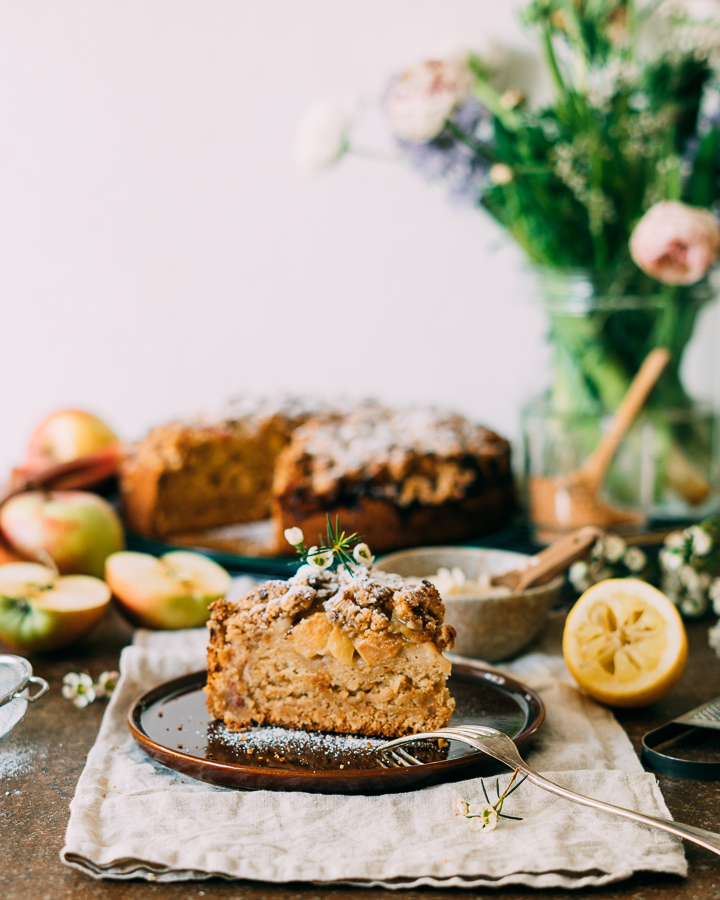 Apple Rhubarb Crumb Cake