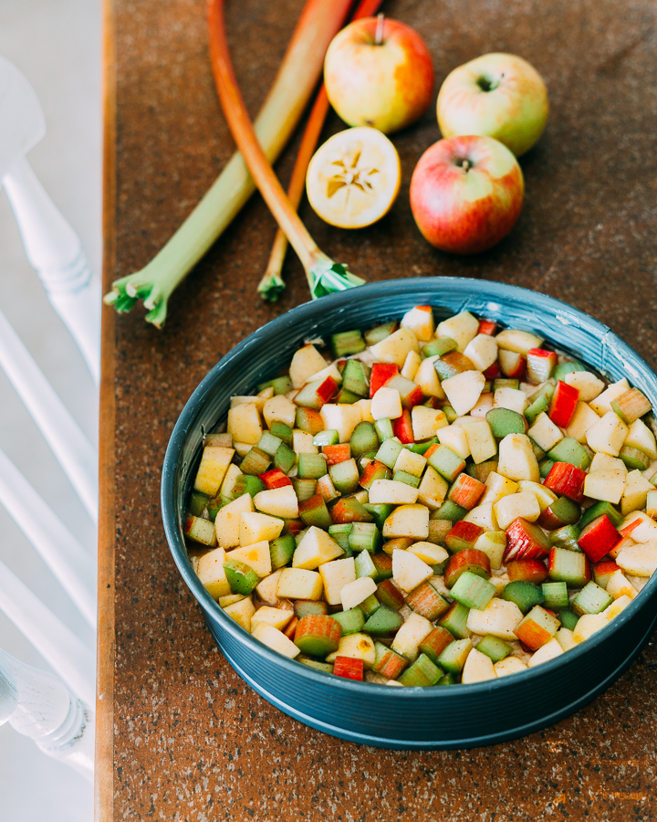 Apple Rhubarb Crumb Cake